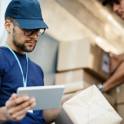 a man with a package